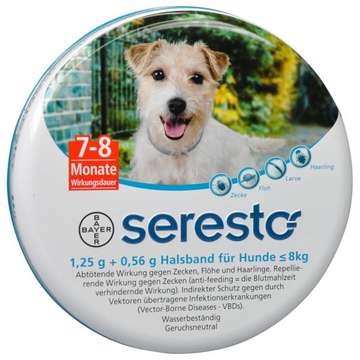 Seresto 1,25 g + 0,56 g wirkstoffhaltiges Halsband für Hunde ≤ 8 kg