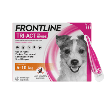 Frontline Tri-Act 67,6 mg / 504,8 mg Lösung zum Auftropfen für Hunde 5-10 kg