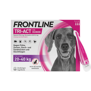 Frontline Tri-Act 270,4 mg / 2019,2 mg Lösung zum Auftropfen für Hunde 20-40 kg