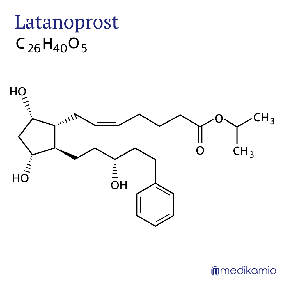 Grafik Strukturformel des Wirkstoffs Latanoprost