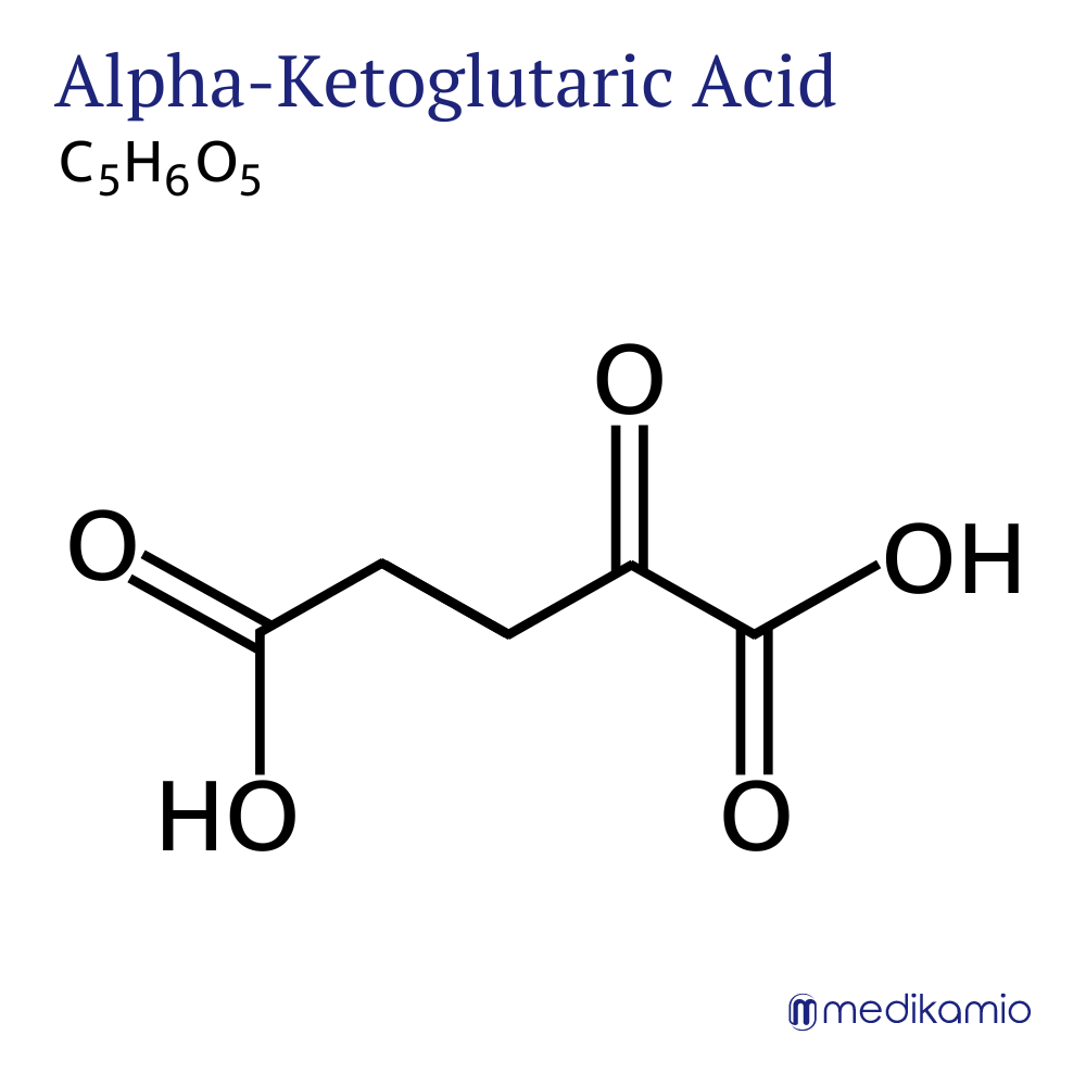 Grafik Strukturformel des Wirkstoffs Alpha-Ketoglutarsäure