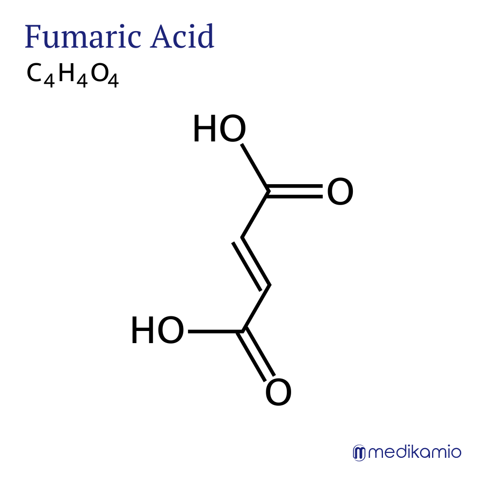Fórmula estructural gráfica del principio activo ácido fumárico