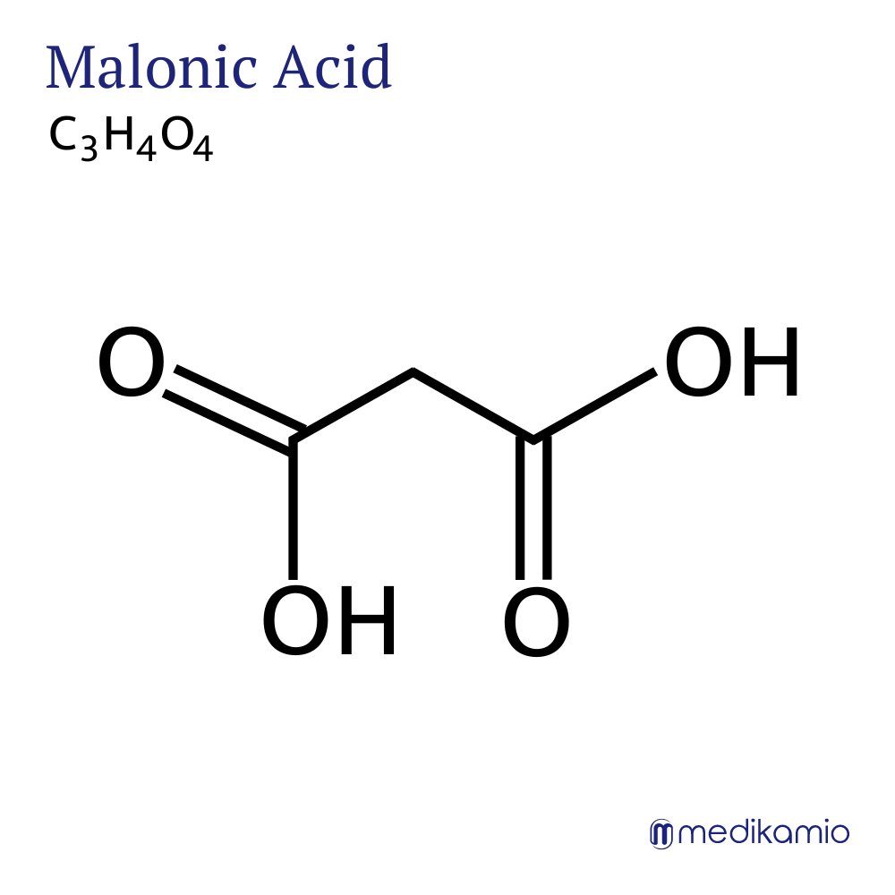 Grafik Strukturformel des Wirkstoffs Malonsäure