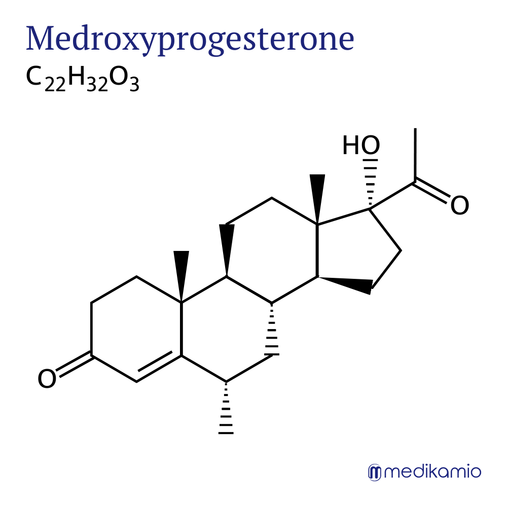 Fórmula estructural gráfica del principio activo medroxiprogesterona