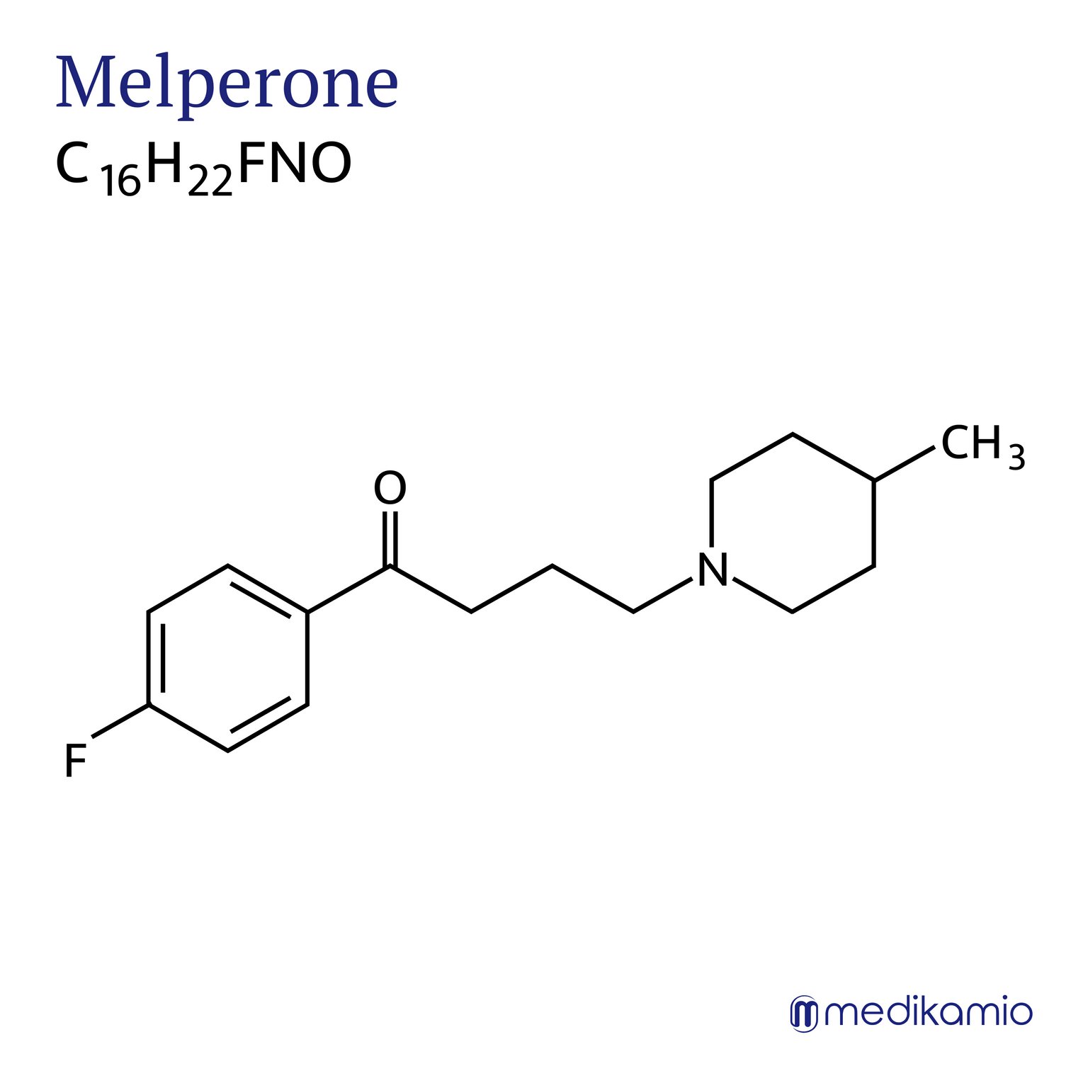 Fórmula estrutural gráfica da substância ativa melperona