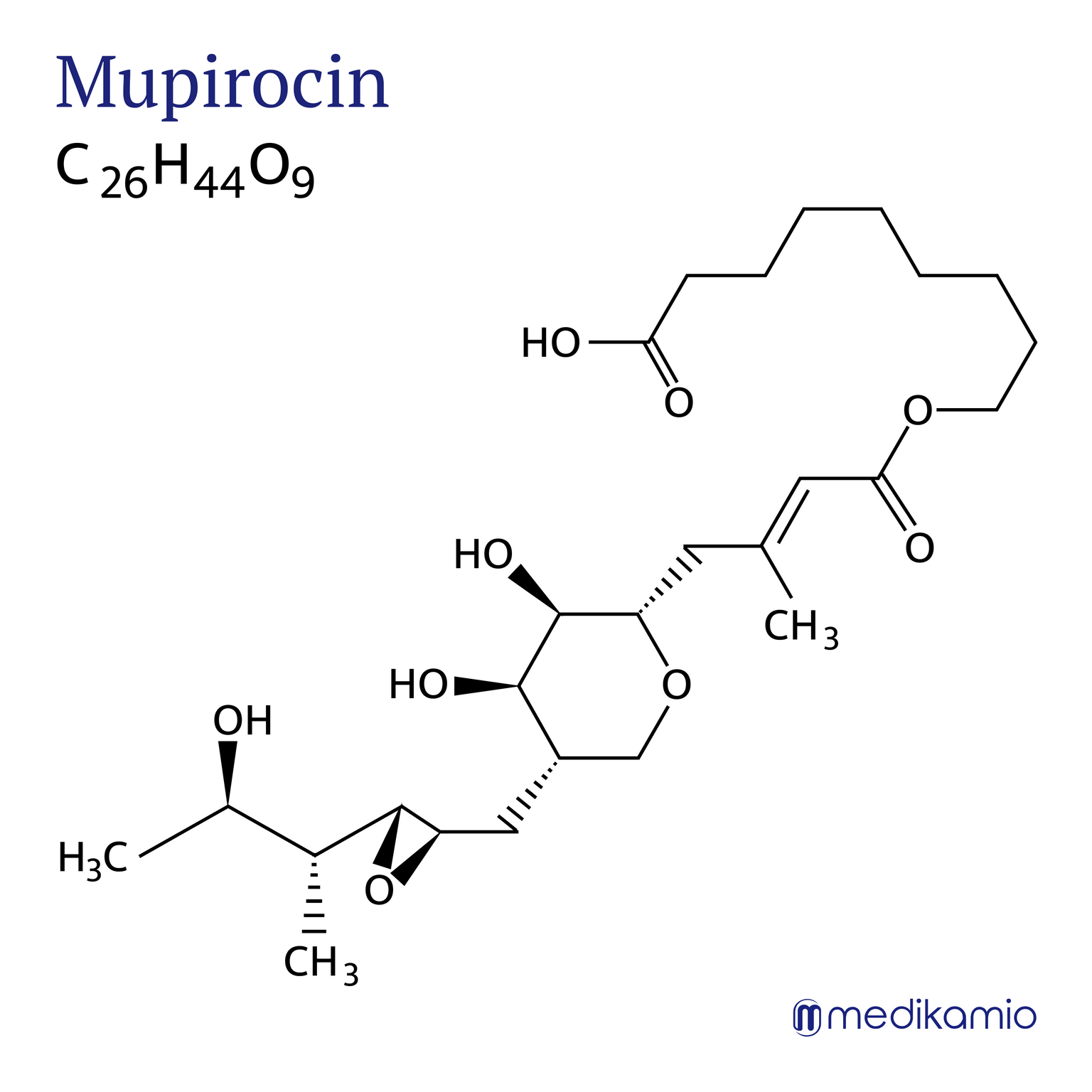 Fórmula estructural gráfica de la sustancia activa mupirocina
