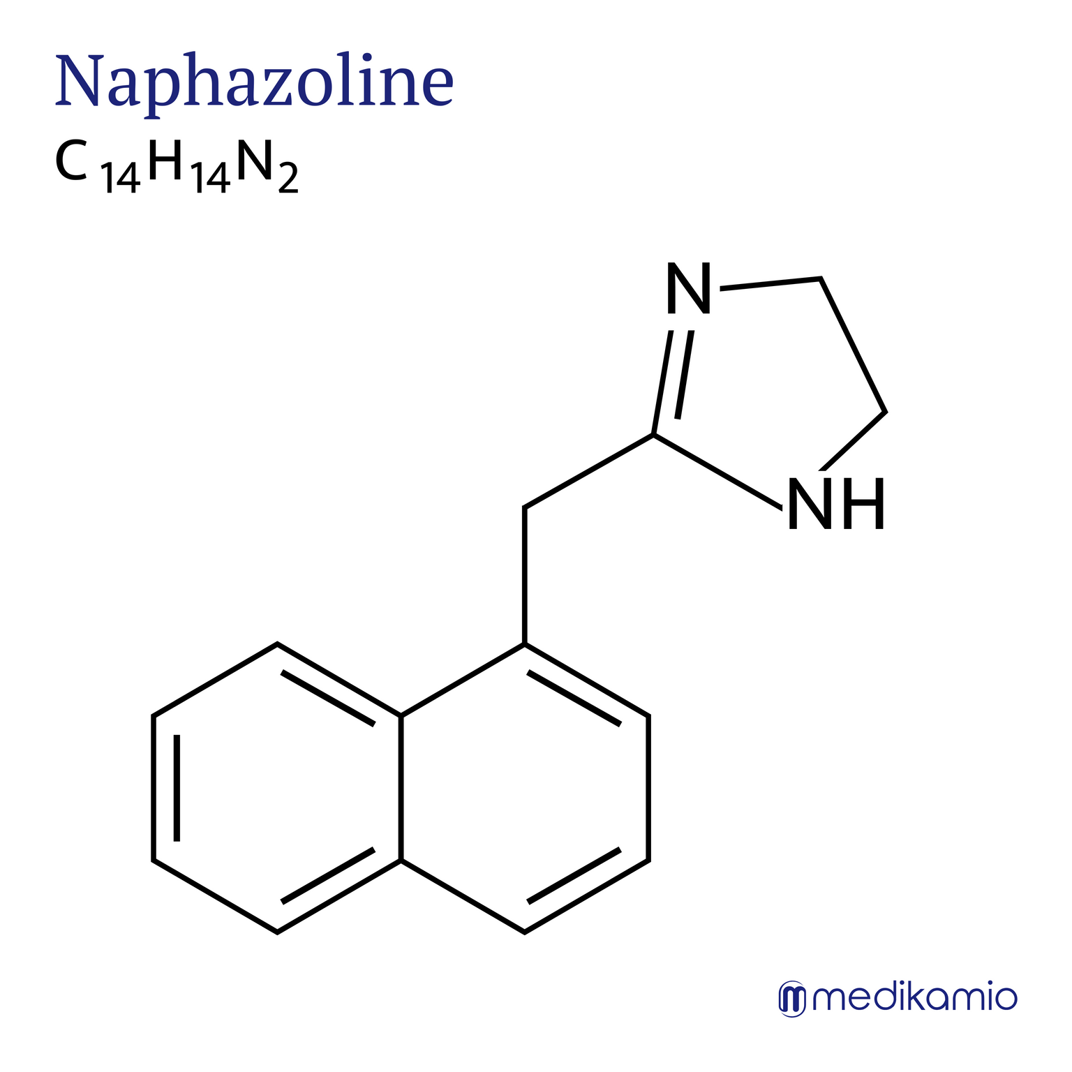 Fórmula estructural gráfica del principio activo nafazolina