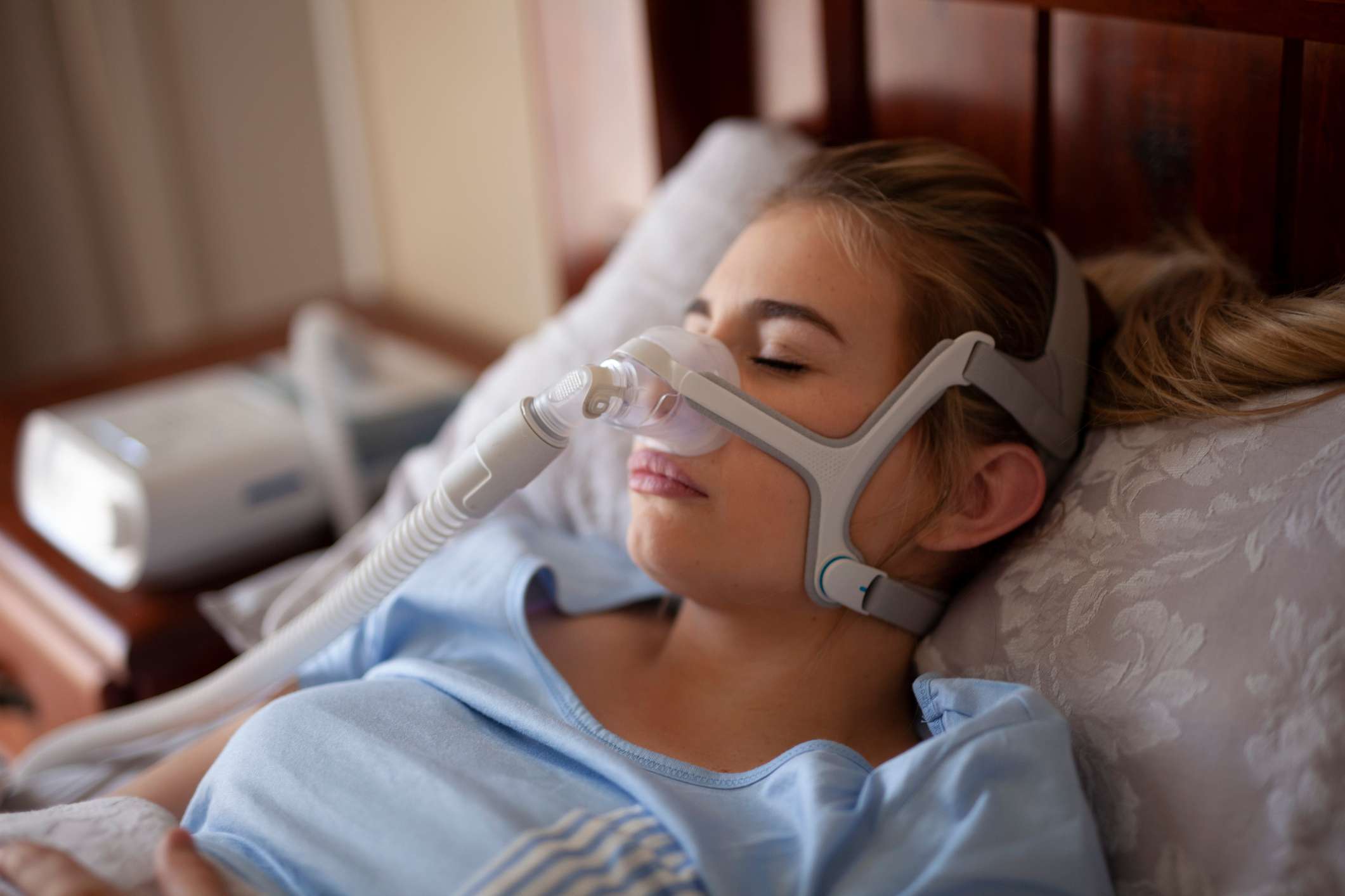 Cpapmschine mujer con apnea del sueño Antifaz para dormir