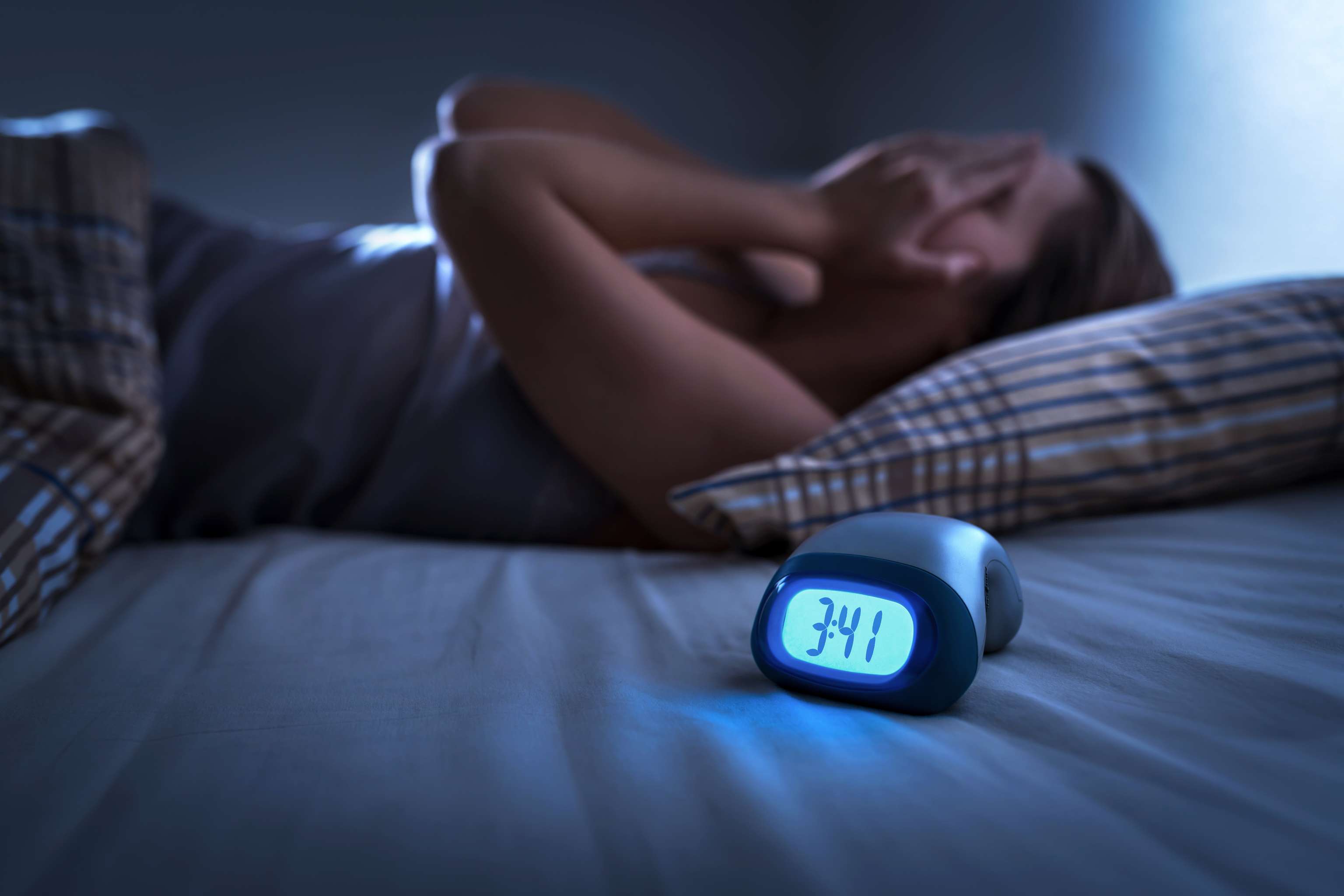 Femme souffrant d'insomnie