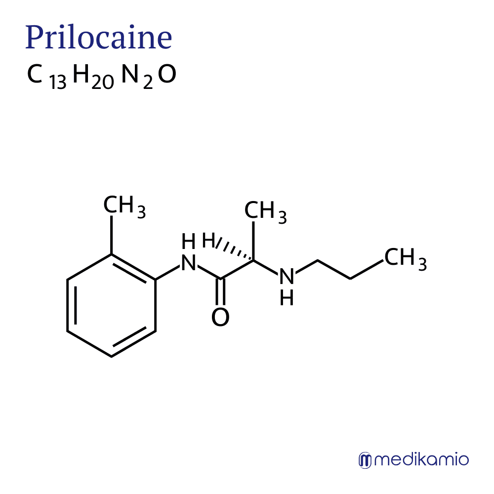 Graphique Formule structurelle de la substance active prilocaïne
