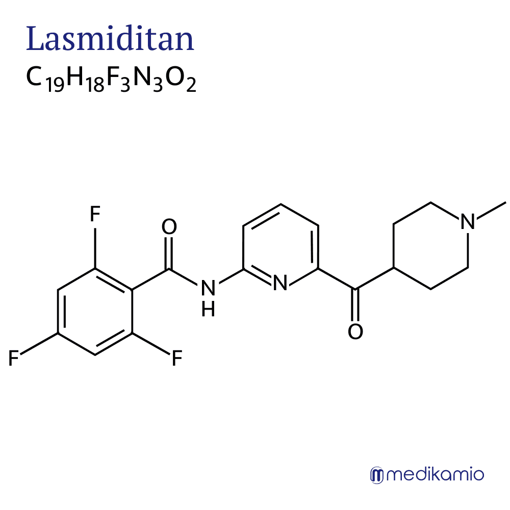 Fórmula estructural gráfica del principio activo lasmiditan