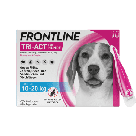Frontline Tri-Act 135,2 mg / 1009,6 mg Lösung zum Auftropfen für Hunde 10-20 kg
