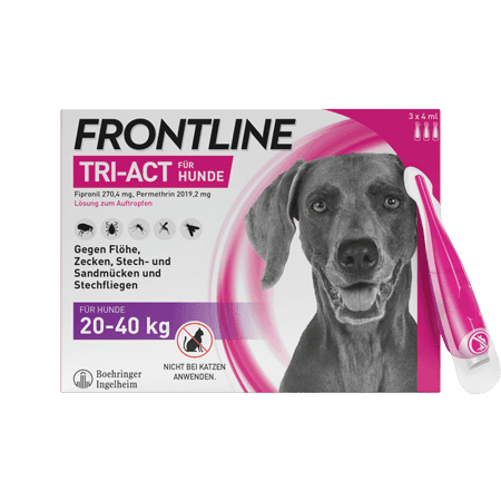 Frontline Tri-Act 270,4 mg / 2019,2 mg Lösung zum Auftropfen für Hunde 20-40 kg