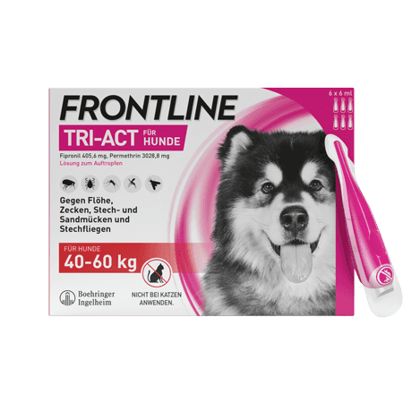 Frontline Tri-Act 405,6 mg / 3028,8 mg Lösung zum Auftropfen für Hunde 40-60 kg